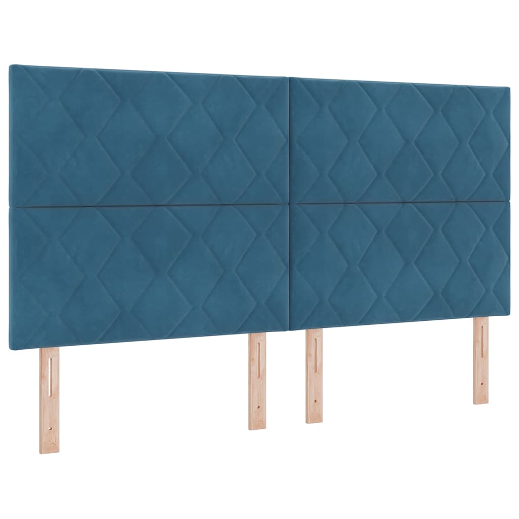 vidaXL Κρεβάτι με ελατήρια Σκούρο Μπλε 180 x 200 cm Βελούδο