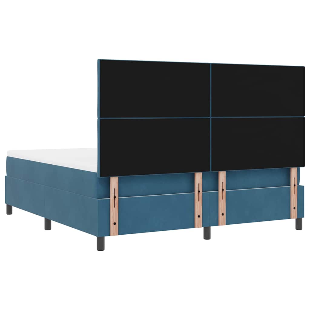 vidaXL Κρεβάτι με ελατήρια Σκούρο Μπλε 180 x 200 cm Βελούδο