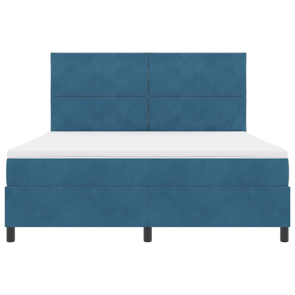 vidaXL Κρεβάτι με ελατήρια Σκούρο Μπλε 180 x 200 cm Βελούδο