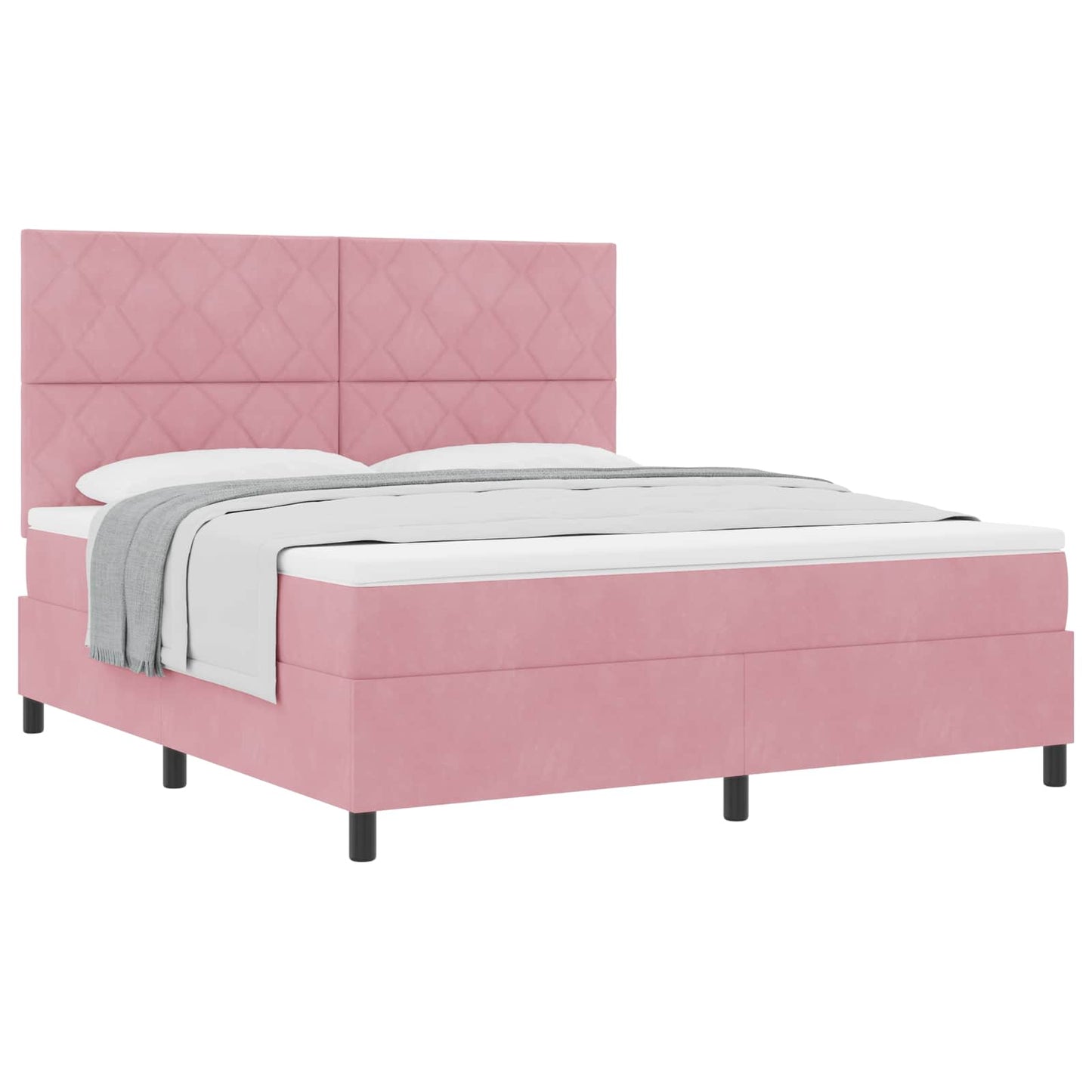 vidaXL Κρεβάτι με ελατήρια με κεφαλάρι Ροζ 180 x 200 cm Βελούδο
