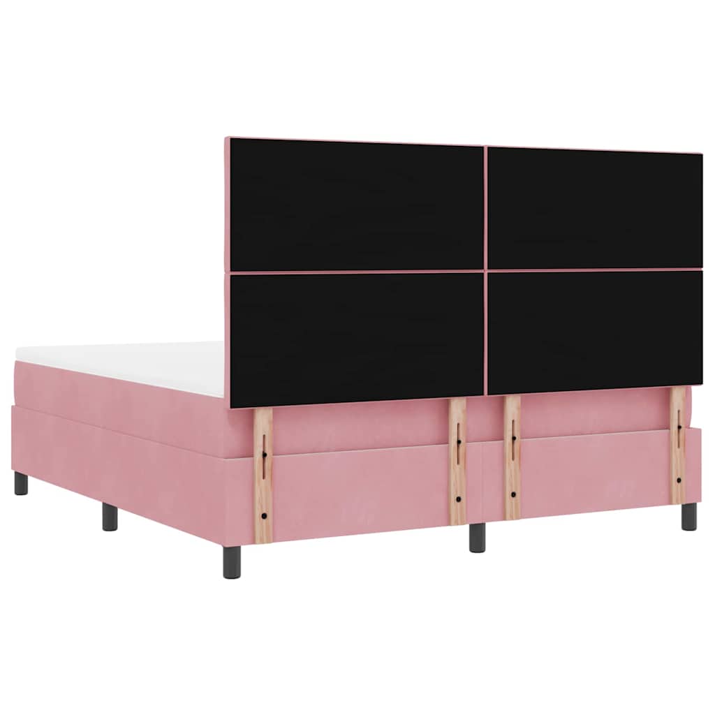 vidaXL Κρεβάτι με ελατήρια με κεφαλάρι Ροζ 180 x 200 cm Βελούδο
