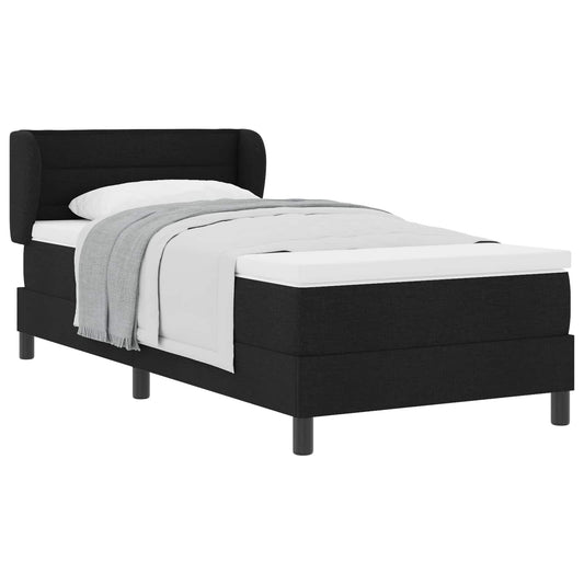 vidaXL Κρεβάτι με ελατήρια με στρώμα Μαύρο 90 x 190 cm ύφασμα