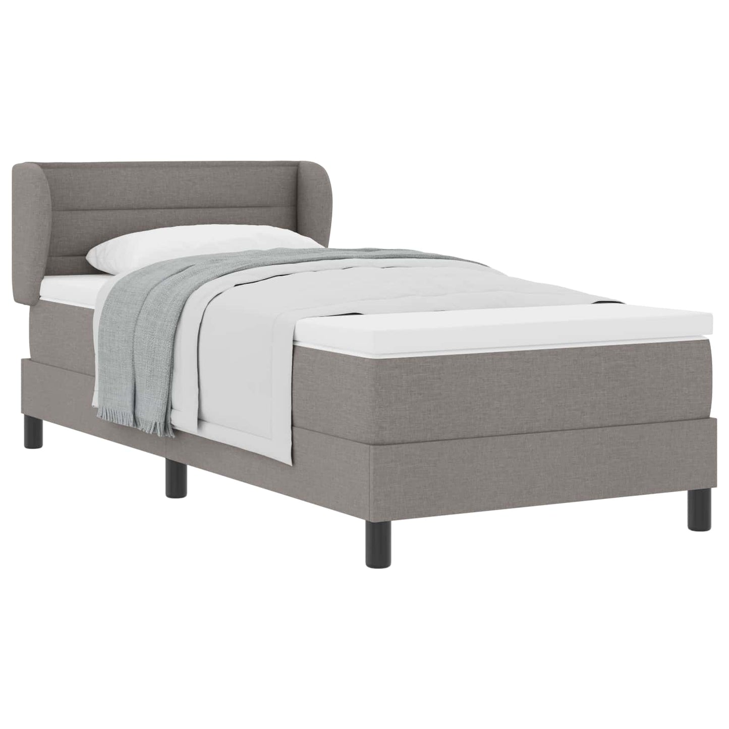 vidaXL Κρεβάτι με ελατήρια με στρώμα Taupe 90 x 190 cm ύφασμα
