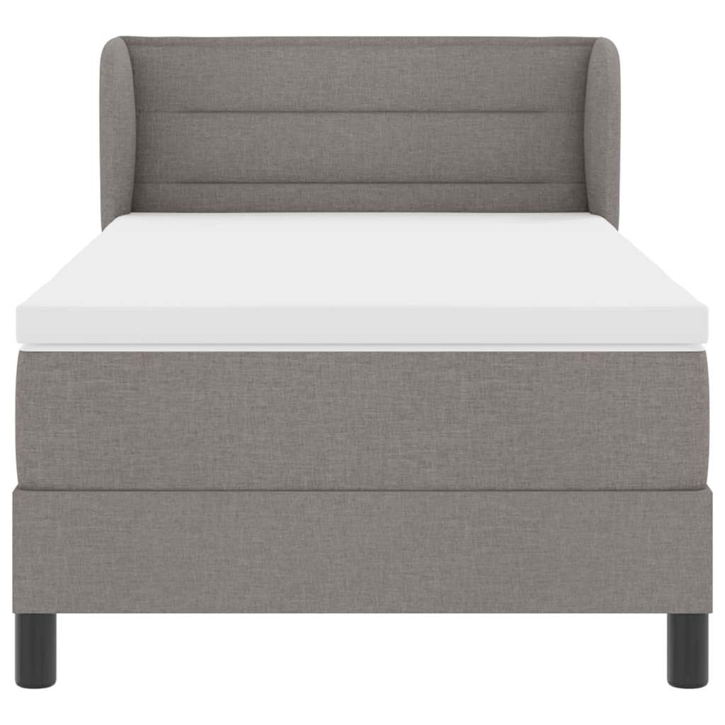 vidaXL Κρεβάτι με ελατήρια με στρώμα Taupe 90 x 190 cm ύφασμα