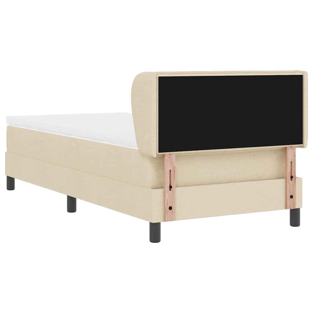vidaXL Κρεβάτι με ελατήρια με στρώμα Κρεμ 90 x 190 cm ύφασμα
