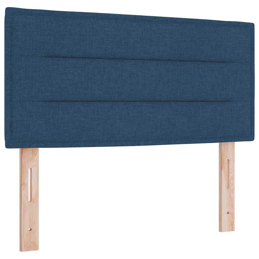 vidaXL Κρεβάτι με ελατήρια με στρώμα Μπλε 90 x 190 cm ύφασμα