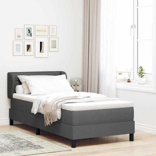 Κρεβάτι Box Spring με Στρώμα vidaXL Γκρι 90x200 εκ. Υφάσματος