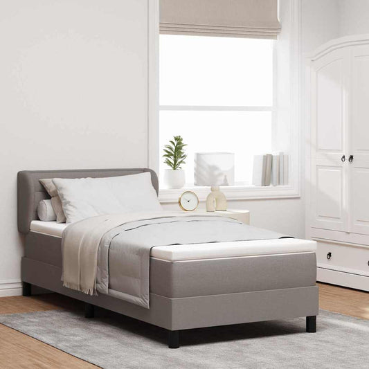 vidaXL Κρεβάτι με ελατήρια με στρώμα Taupe 90 x 200 cm ύφασμα