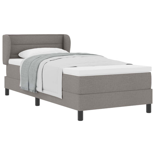 vidaXL Κρεβάτι με ελατήρια με στρώμα Taupe 90 x 200 cm ύφασμα