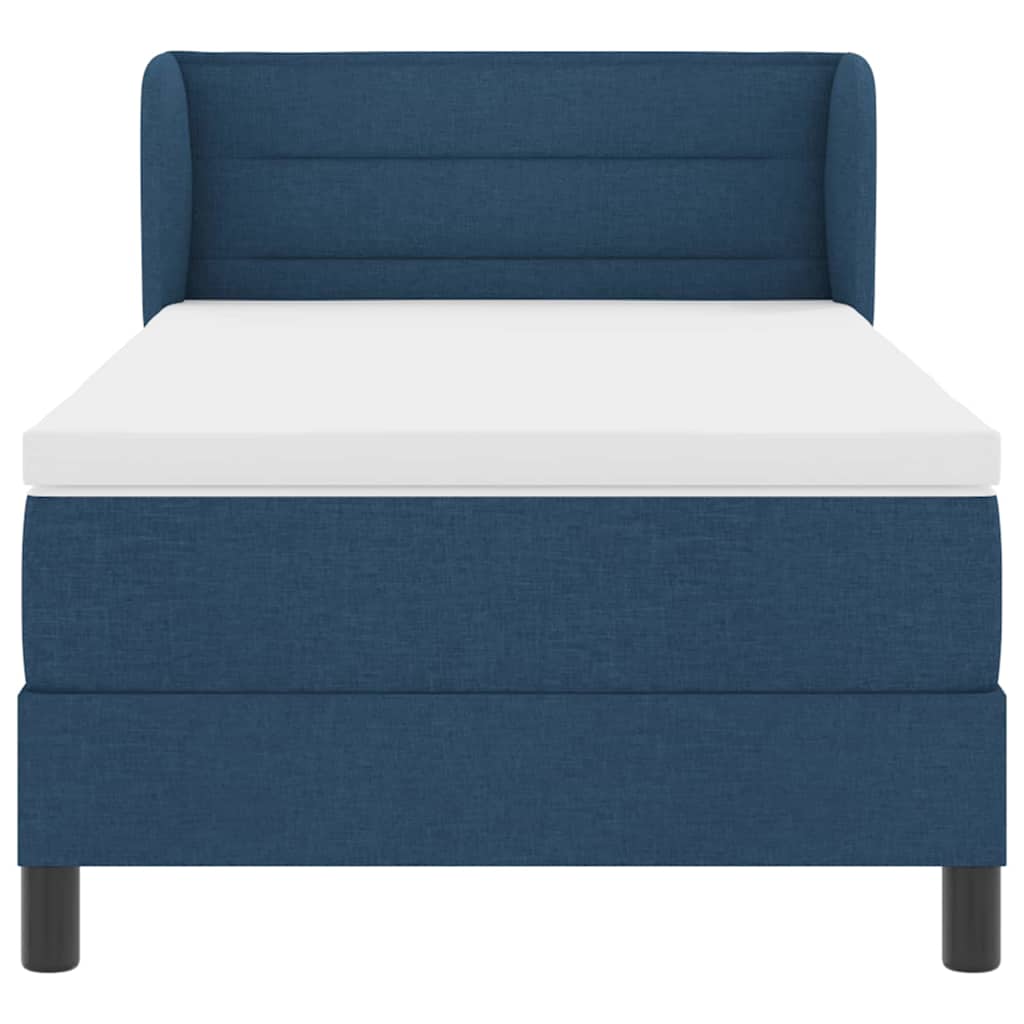 vidaXL Κρεβάτι με ελατήρια με στρώμα Μπλε 90 x 200 cm ύφασμα