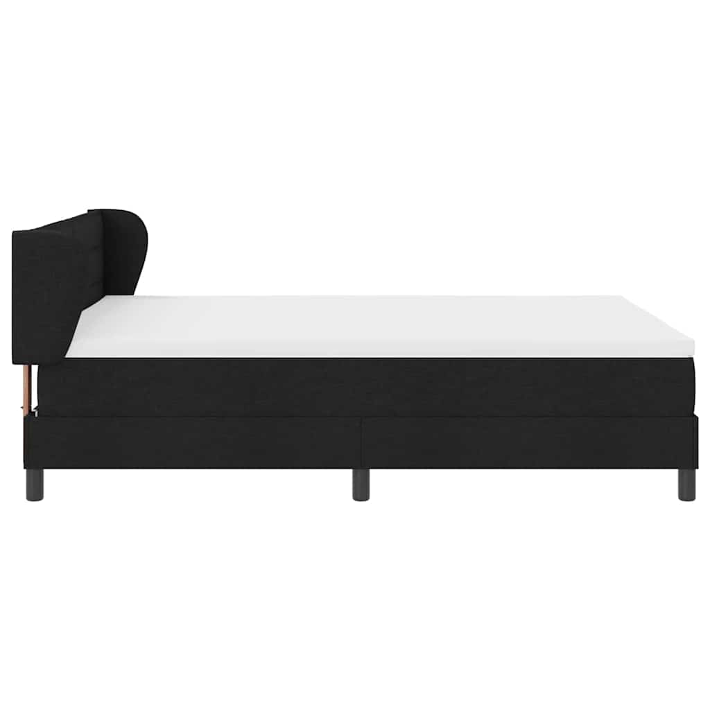 vidaXL Κρεβάτι με ελατήρια με στρώμα Μαύρο 140 x 190 cm ύφασμα