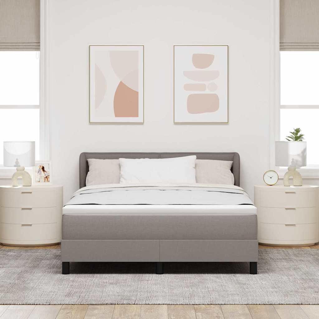 vidaXL Κρεβάτι με ελατήρια με στρώμα Taupe 140 x 190 cm ύφασμα