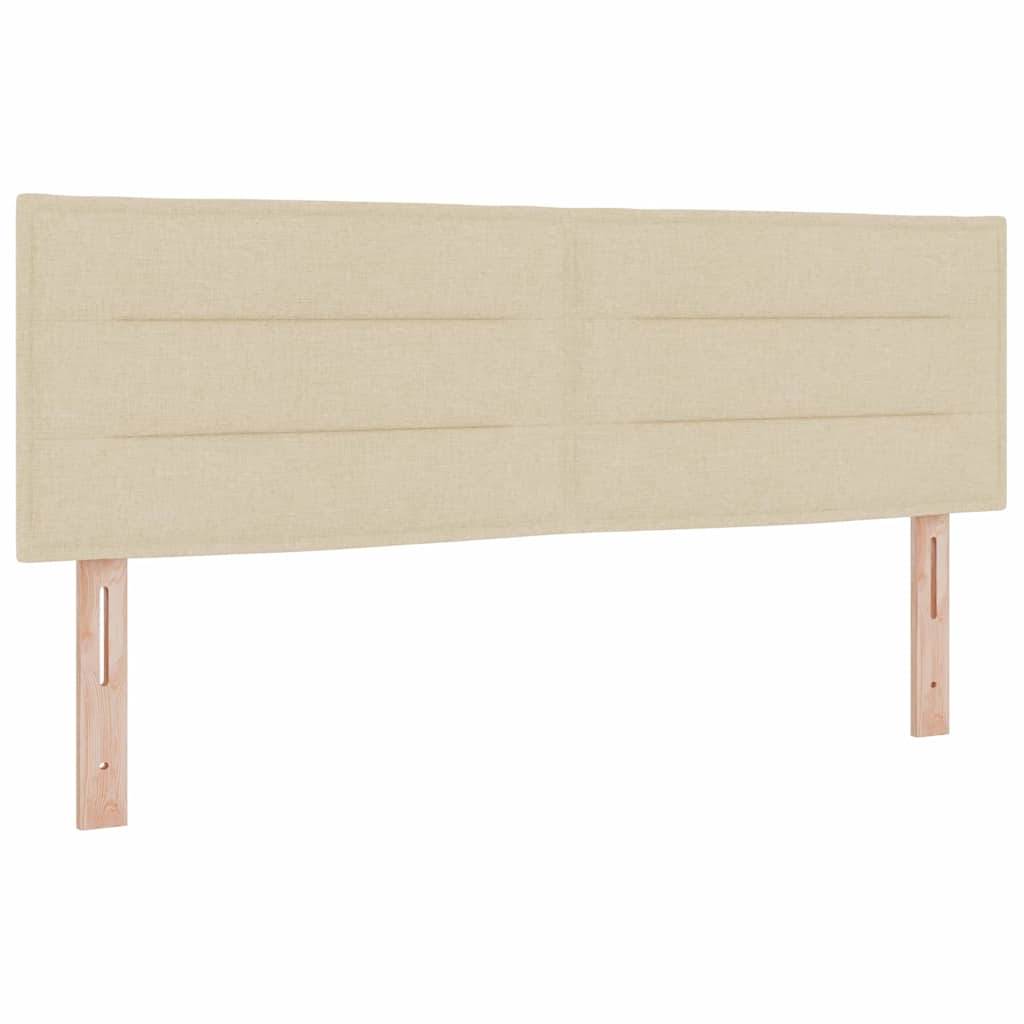 vidaXL Κρεβάτι με ελατήρια με στρώμα Κρεμ 140 x 190 cm ύφασμα