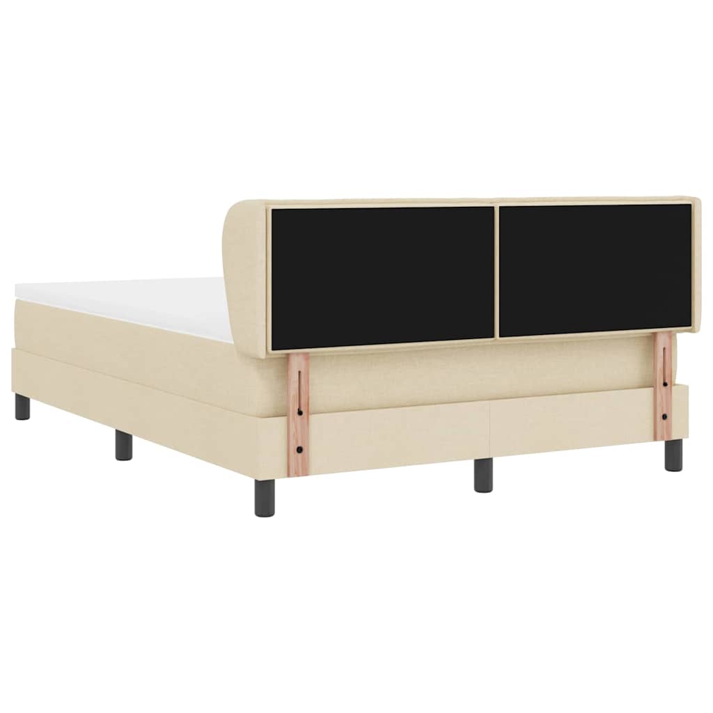 vidaXL Κρεβάτι με ελατήρια με στρώμα Κρεμ 140 x 190 cm ύφασμα