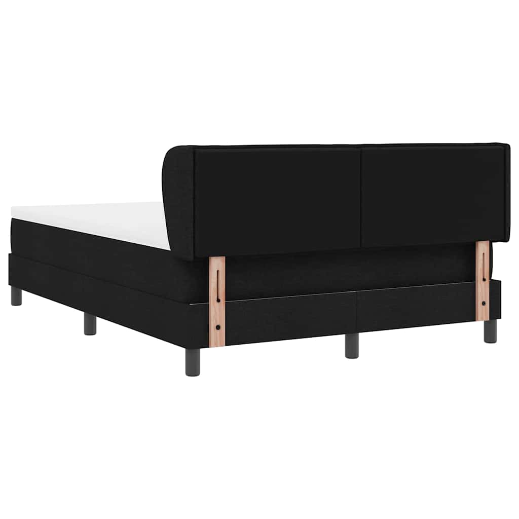 vidaXL Κρεβάτι με ελατήρια με στρώμα Μαύρο 140 x 200 cm ύφασμα
