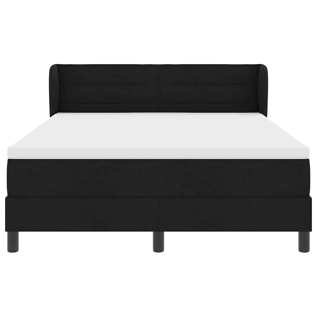 vidaXL Κρεβάτι με ελατήρια με στρώμα Μαύρο 140 x 200 cm ύφασμα