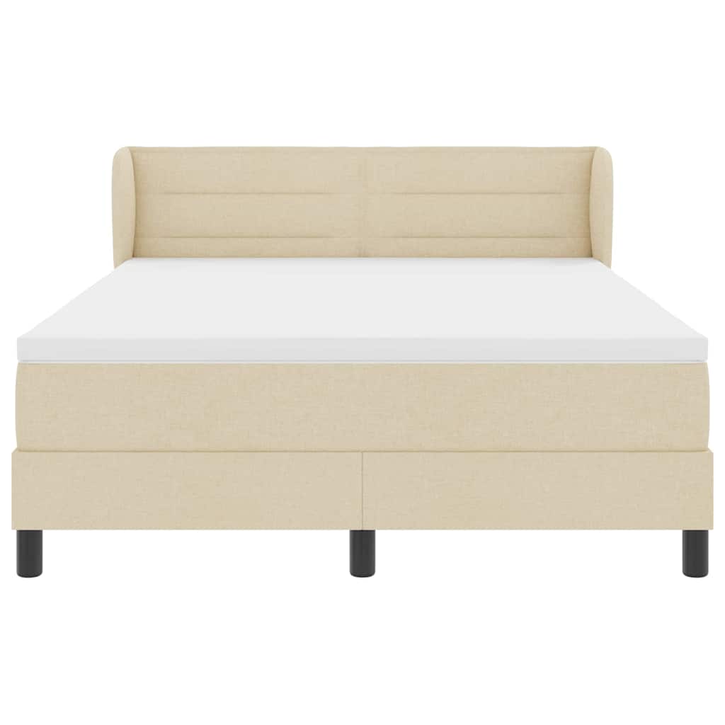 vidaXL Κρεβάτι με ελατήρια με στρώμα Κρεμ 140 x 200 cm ύφασμα