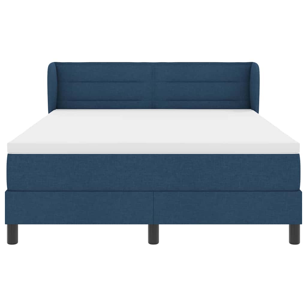 vidaXL Κρεβάτι με ελατήρια με στρώμα Μπλε 140 x 200 cm ύφασμα
