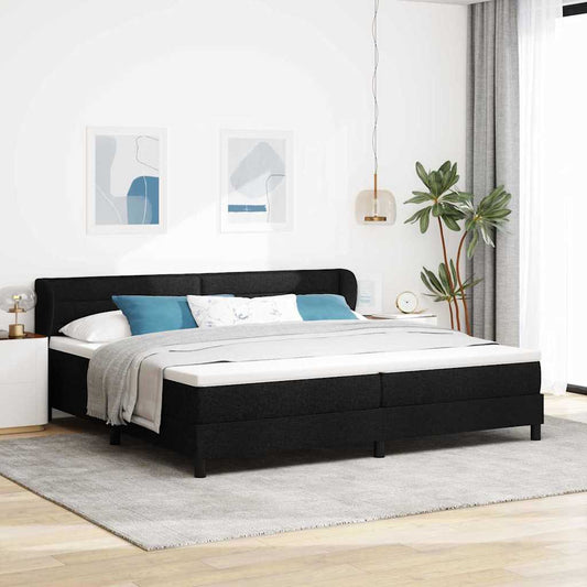 vidaXL Κρεβάτι με ελατήρια με στρώμα Μαύρο 200 x 200 cm ύφασμα