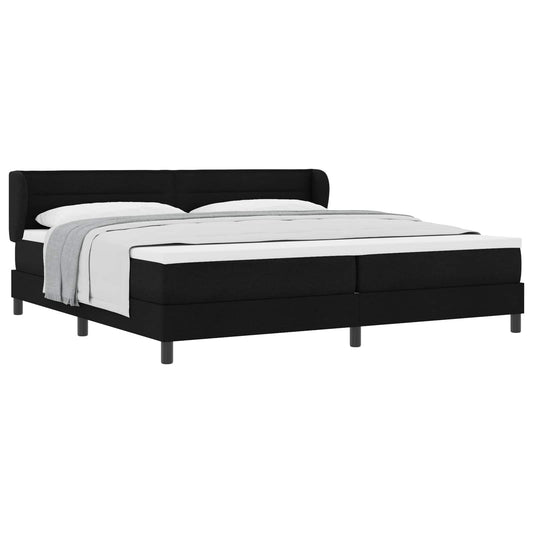 vidaXL Κρεβάτι με ελατήρια με στρώμα Μαύρο 200 x 200 cm ύφασμα