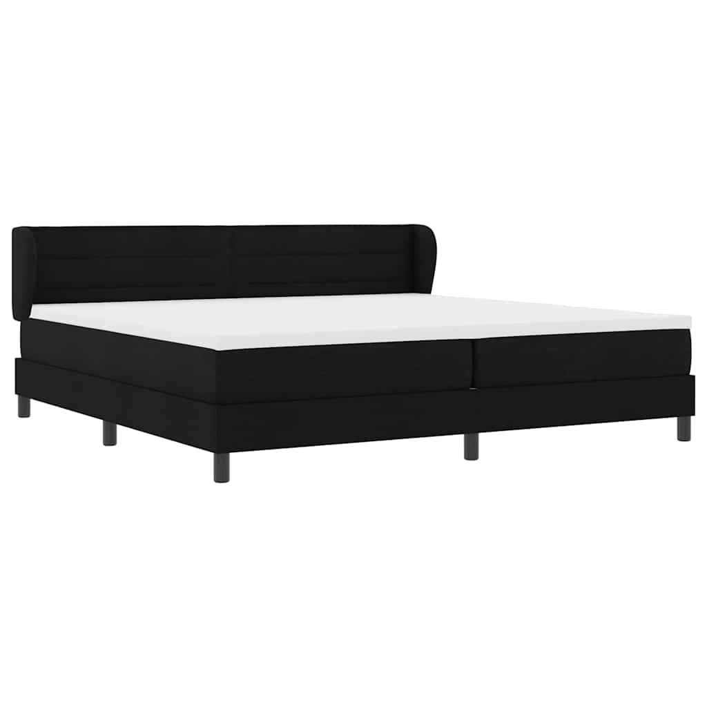vidaXL Κρεβάτι με ελατήρια με στρώμα Μαύρο 200 x 200 cm ύφασμα