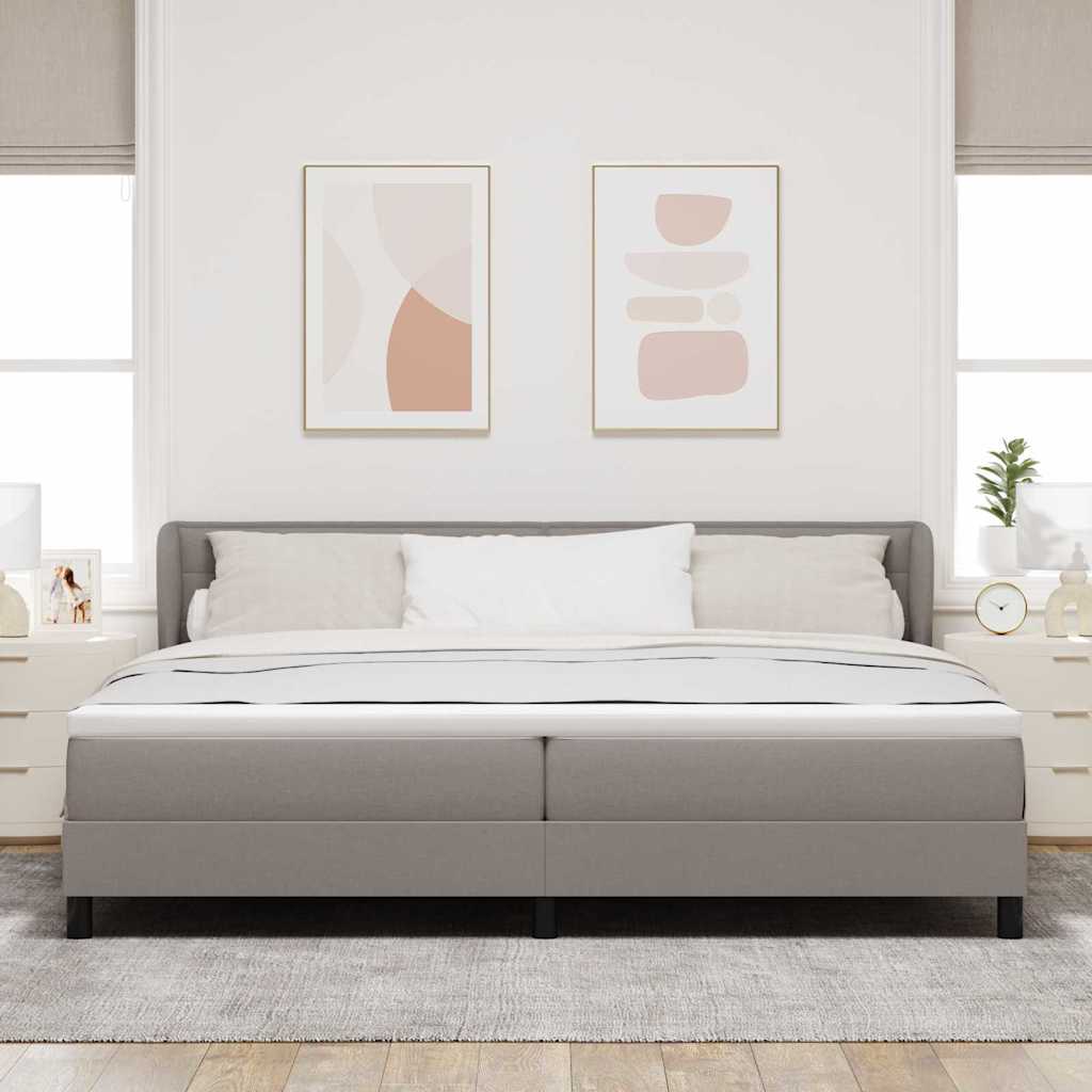 vidaXL Κρεβάτι με ελατήρια με στρώμα Taupe 200 x 200 cm ύφασμα