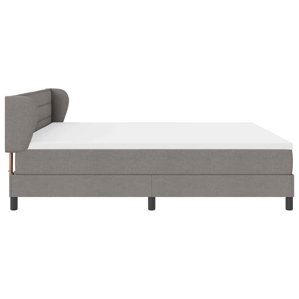 vidaXL Κρεβάτι με ελατήρια με στρώμα Taupe 200 x 200 cm ύφασμα