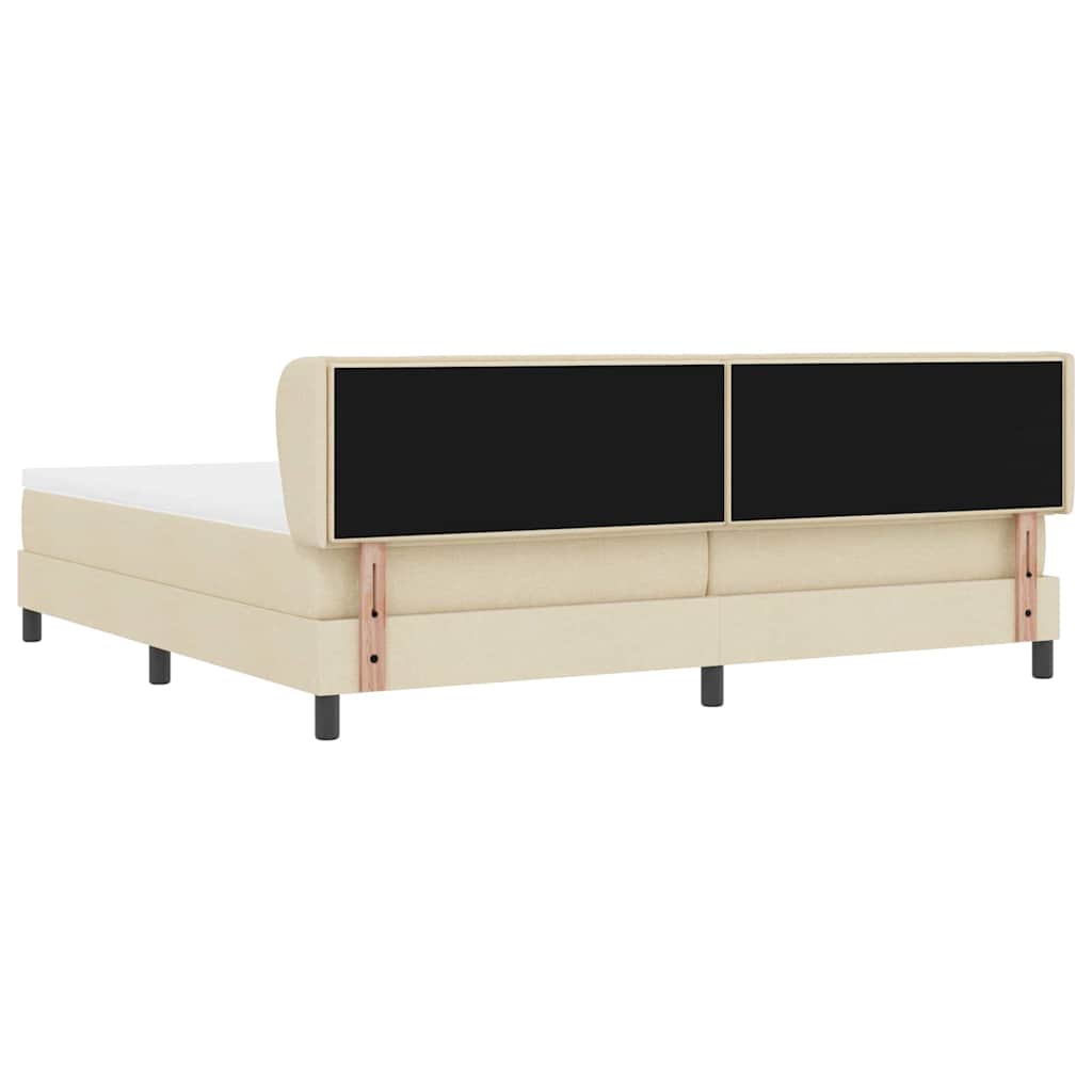 vidaXL Κρεβάτι με ελατήρια με στρώμα Κρεμ 200 x 200 cm ύφασμα