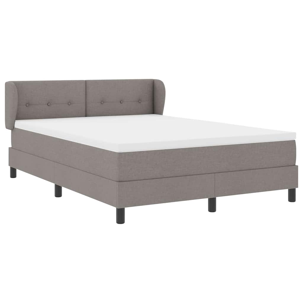 vidaXL Κρεβάτι με ελατήρια με στρώμα Taupe 140 x 190 cm ύφασμα