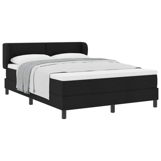 vidaXL Κρεβάτι με ελατήρια με κεφαλάρι Μαύρο 140 x 200 cm ύφασμα