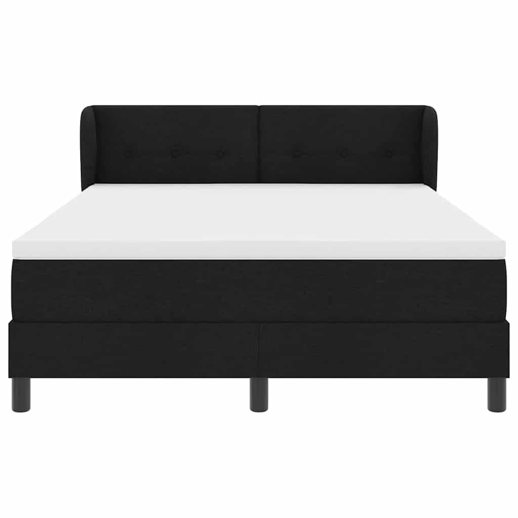 vidaXL Κρεβάτι με ελατήρια με κεφαλάρι Μαύρο 140 x 200 cm ύφασμα