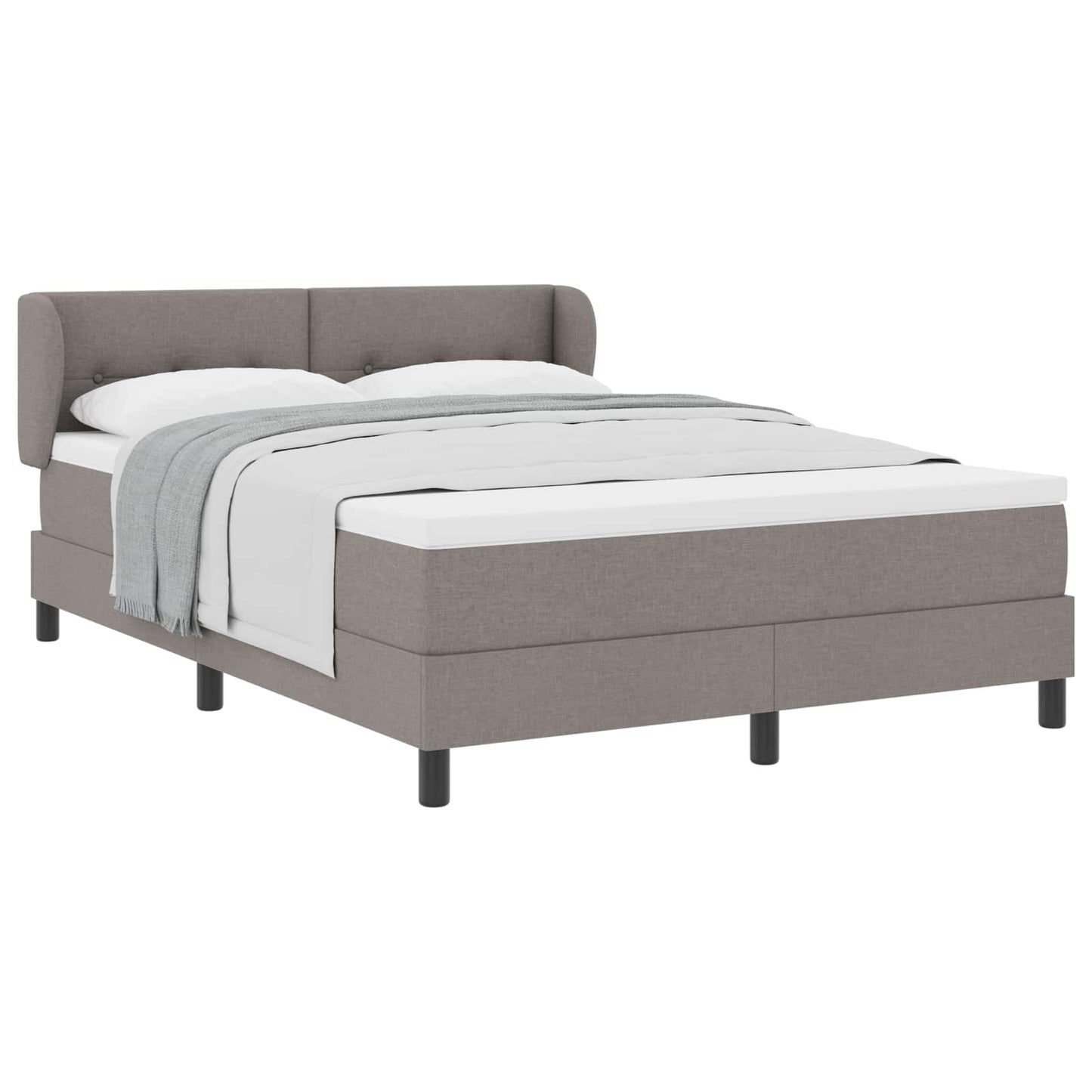 vidaXL Κρεβάτι με ελατήρια με κεφαλάρι Taupe 140 x 200 cm ύφασμα