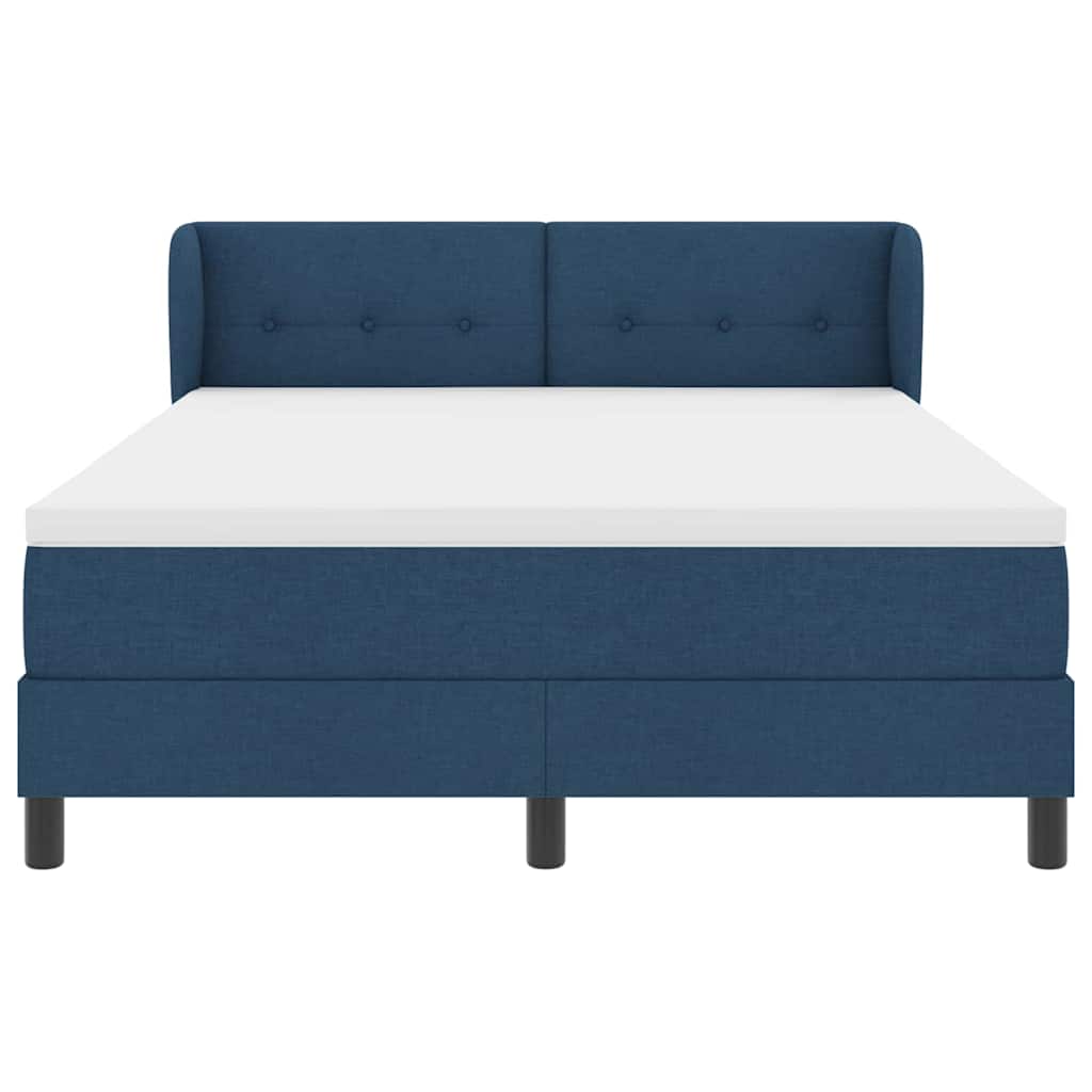 vidaXL Κρεβάτι με ελατήρια με κεφαλάρι Μπλε 140 x 200 cm ύφασμα