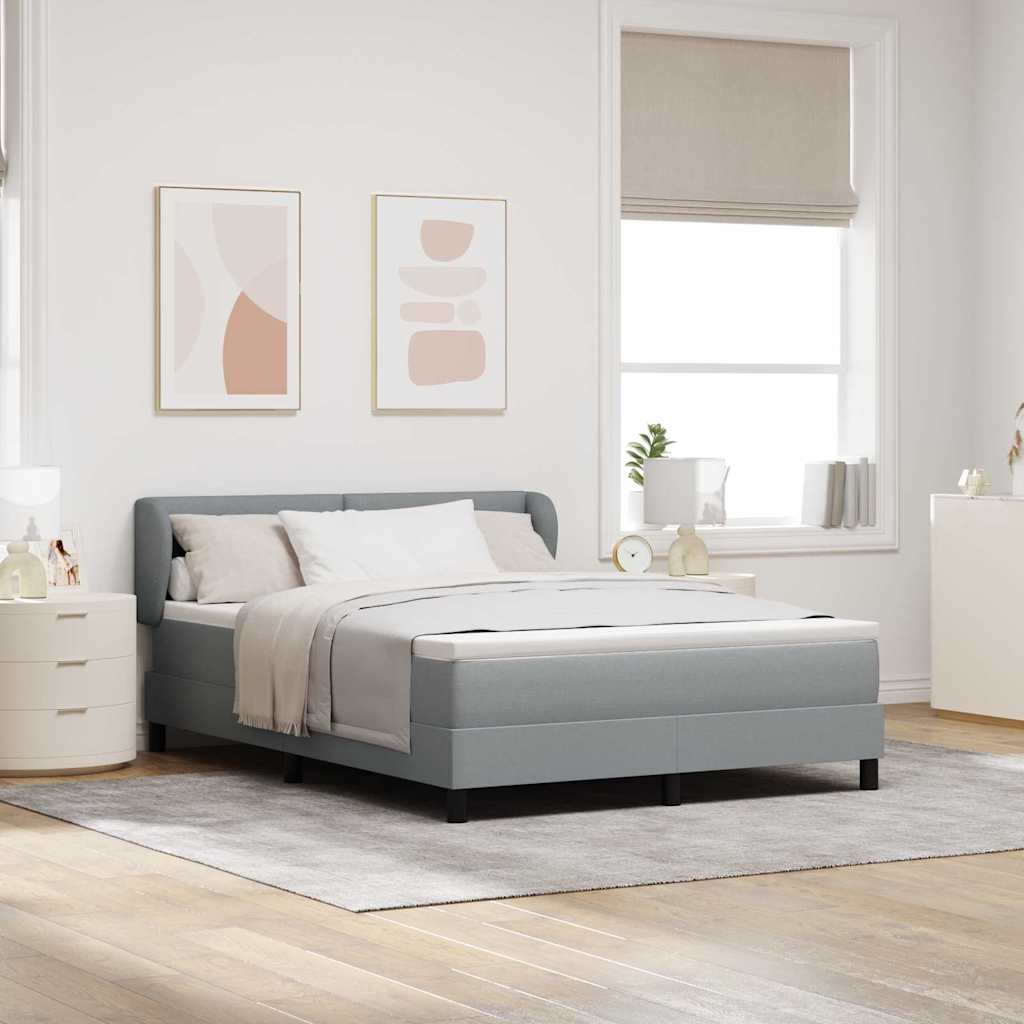vidaXL Κρεβάτι με ελατήρια Ανοιχτό γκρι 160 x 200 cm ύφασμα