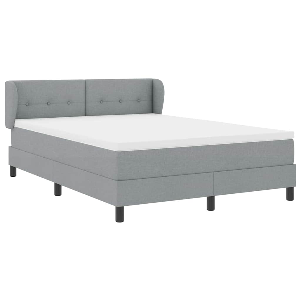 vidaXL Κρεβάτι με ελατήρια Ανοιχτό γκρι 160 x 200 cm ύφασμα