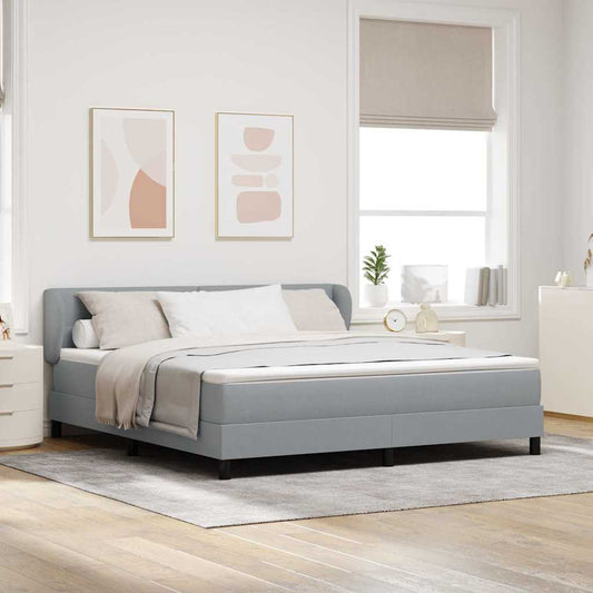vidaXL Κρεβάτι με ελατήρια Ανοιχτό γκρι 180 x 200 cm ύφασμα
