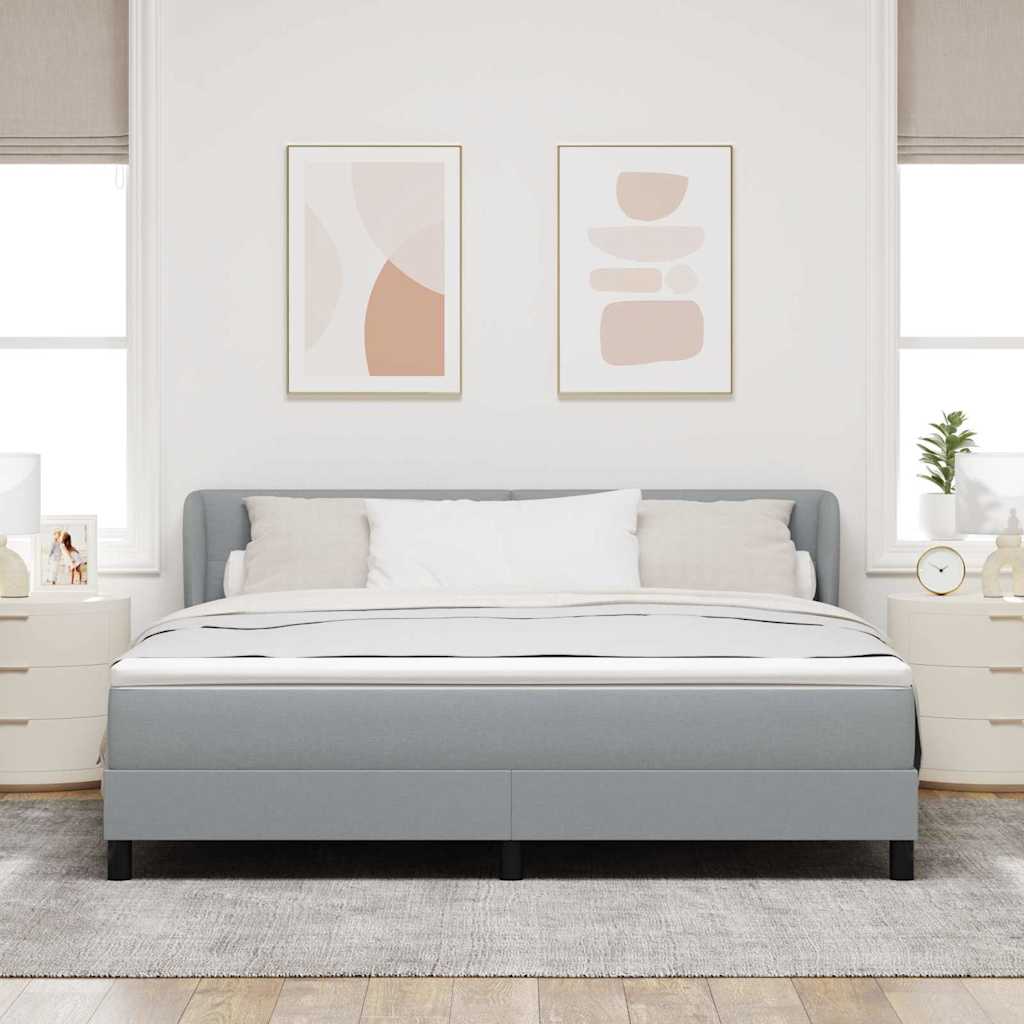 vidaXL Κρεβάτι με ελατήρια Ανοιχτό γκρι 180 x 200 cm ύφασμα
