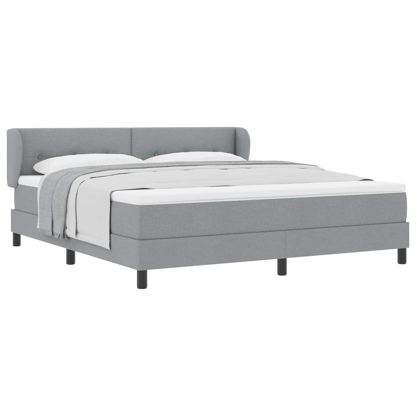 vidaXL Κρεβάτι με ελατήρια Ανοιχτό γκρι 180 x 200 cm ύφασμα