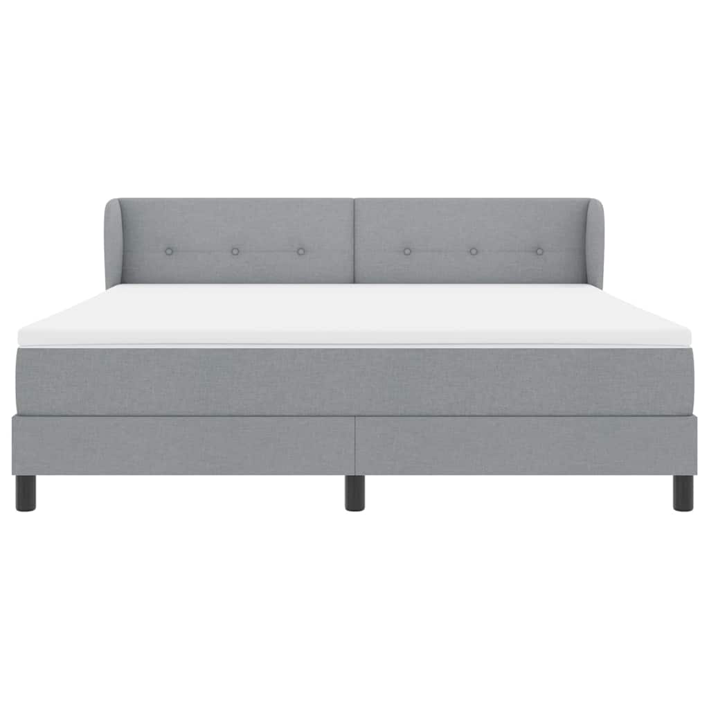 vidaXL Κρεβάτι με ελατήρια Ανοιχτό γκρι 180 x 200 cm ύφασμα