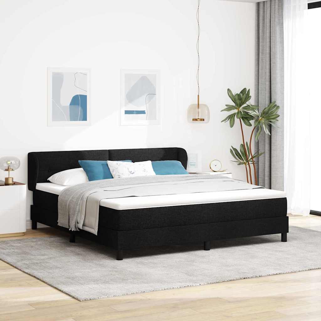 vidaXL Κρεβάτι με ελατήρια με στρώμα Μαύρο 180 x 200 cm ύφασμα