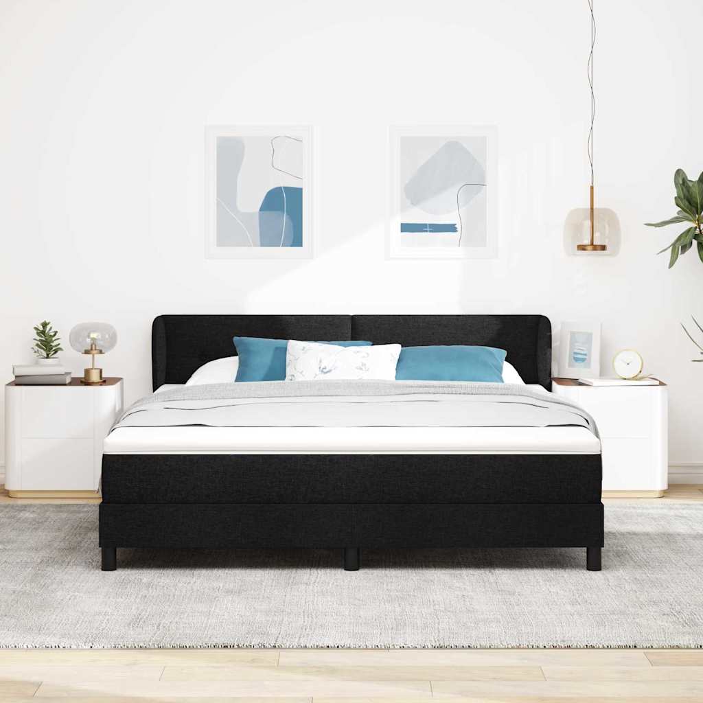 vidaXL Κρεβάτι με ελατήρια με στρώμα Μαύρο 180 x 200 cm ύφασμα