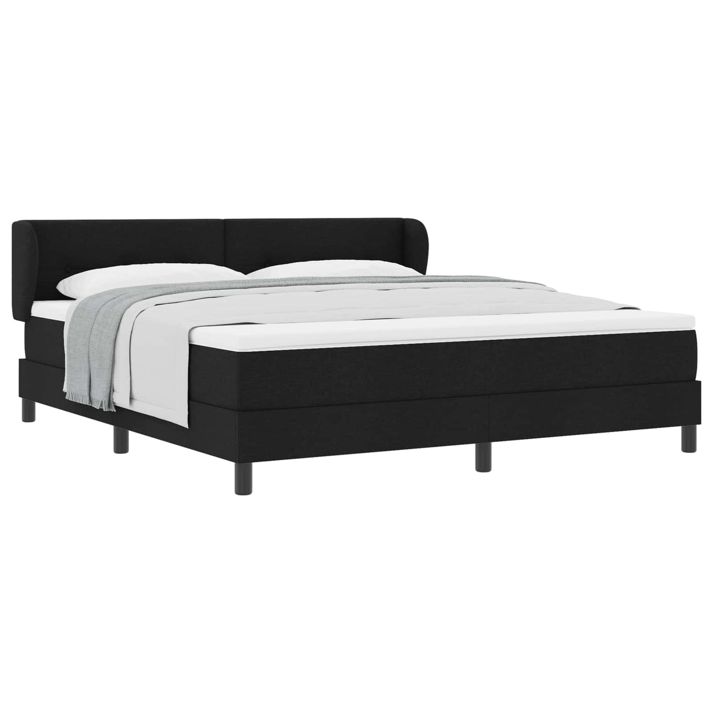 vidaXL Κρεβάτι με ελατήρια με στρώμα Μαύρο 180 x 200 cm ύφασμα