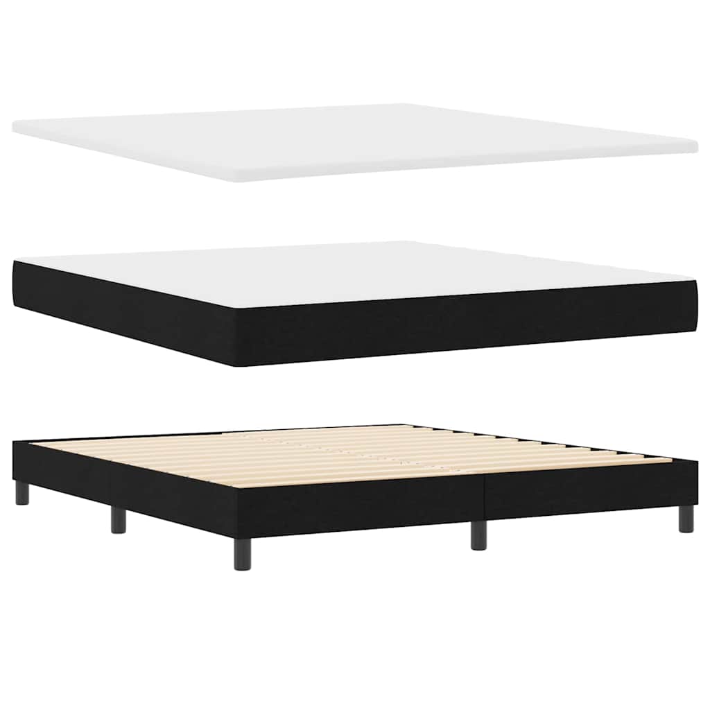 vidaXL Κρεβάτι με ελατήρια με στρώμα Μαύρο 180 x 200 cm ύφασμα