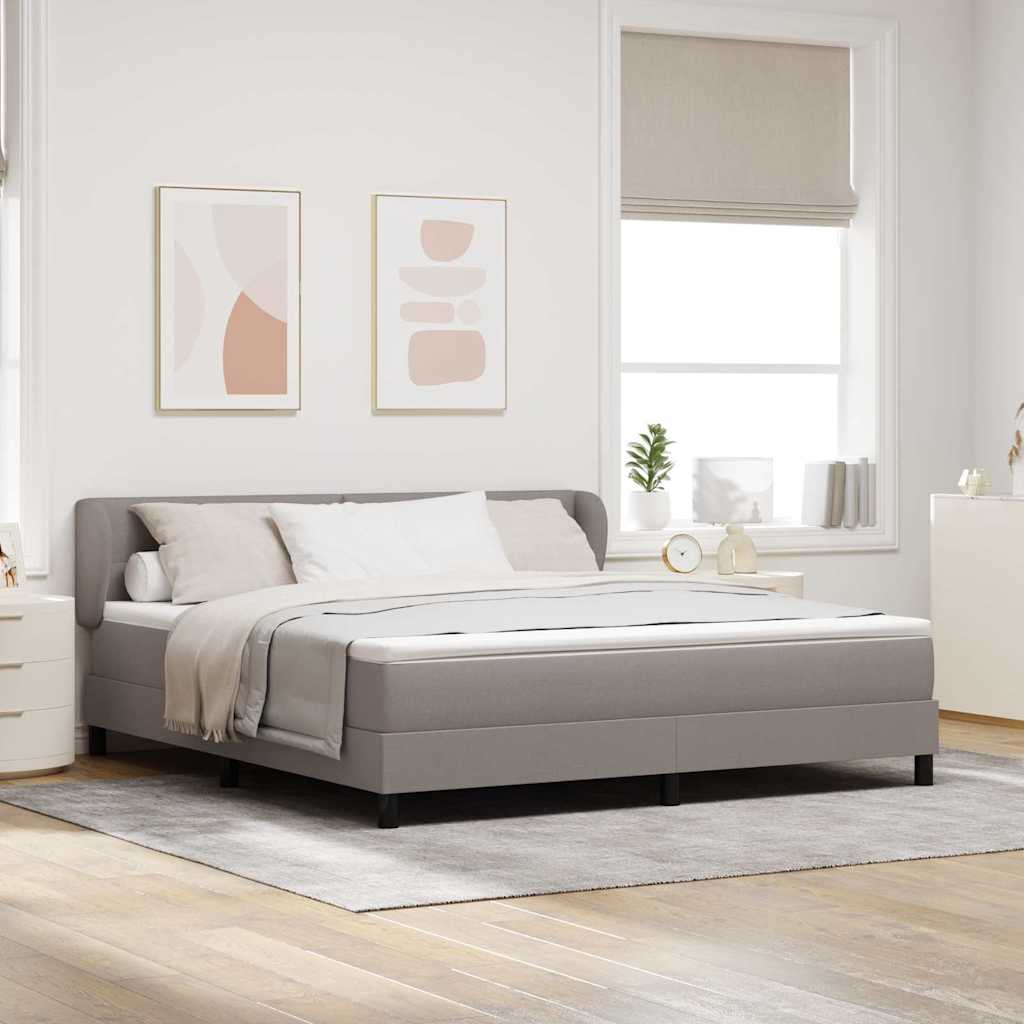 vidaXL Κρεβάτι με ελατήρια με στρώμα Taupe 180 x 200 cm ύφασμα