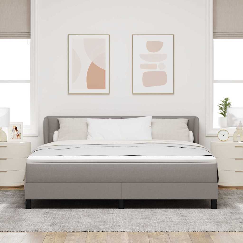 vidaXL Κρεβάτι με ελατήρια με στρώμα Taupe 180 x 200 cm ύφασμα