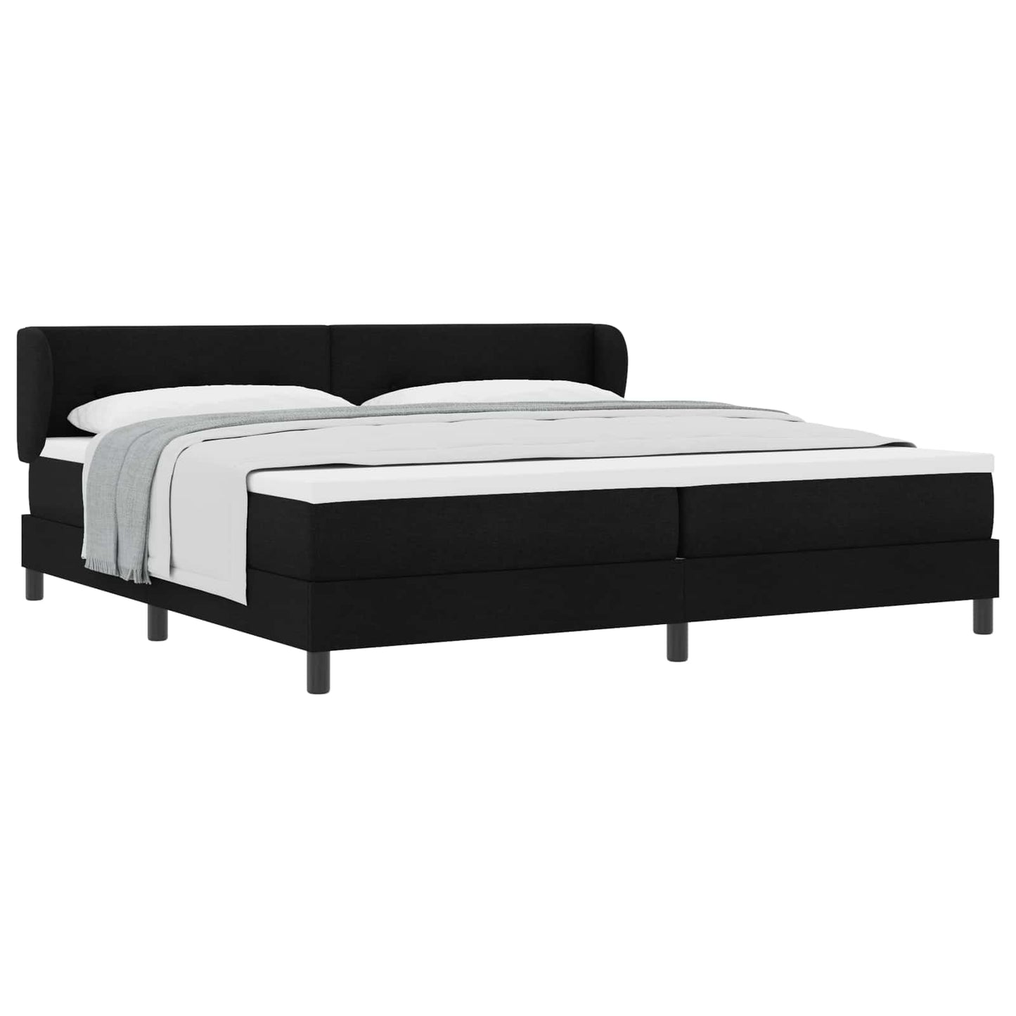 vidaXL Κρεβάτι με ελατήρια με κεφαλάρι Μαύρο 200 x 200 cm ύφασμα