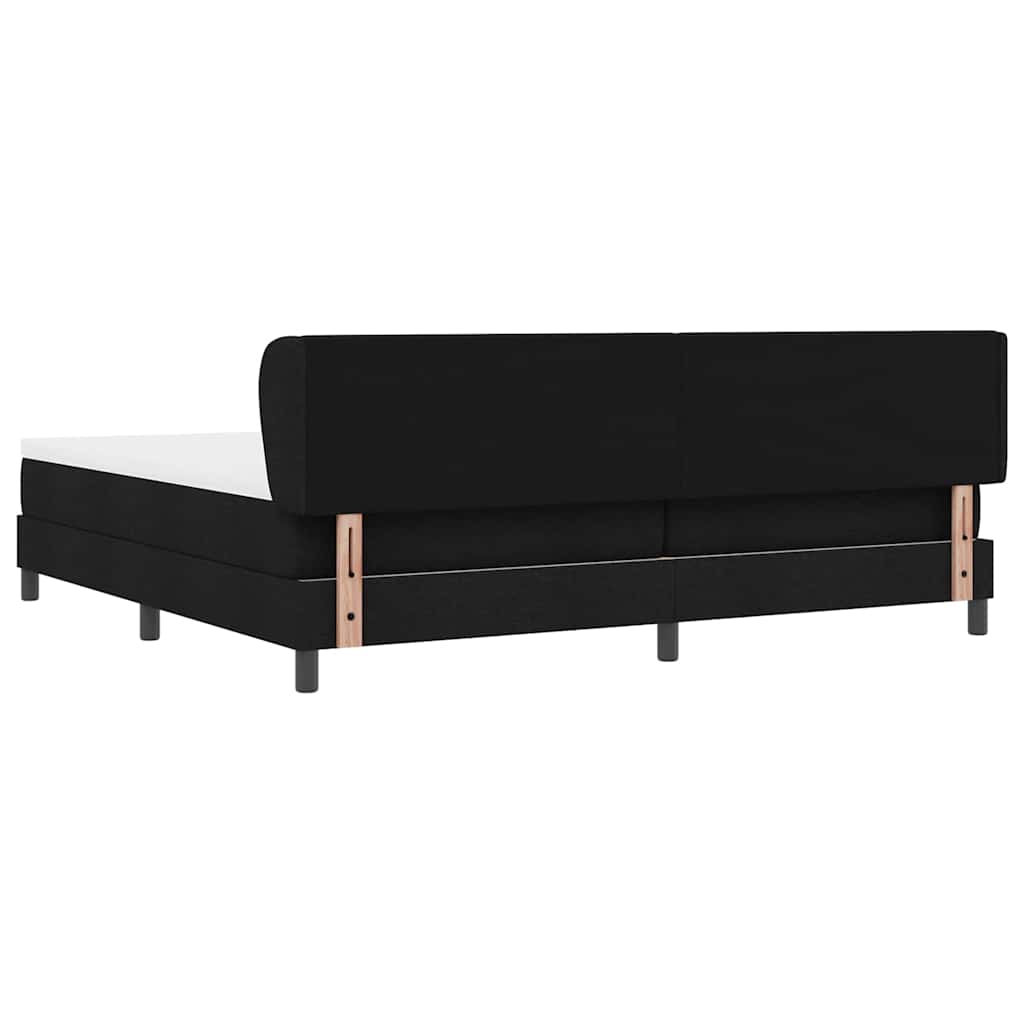 vidaXL Κρεβάτι με ελατήρια με κεφαλάρι Μαύρο 200 x 200 cm ύφασμα