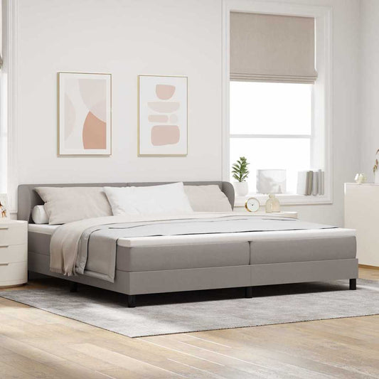 vidaXL Κρεβάτι με ελατήρια με κεφαλάρι Taupe 200 x 200 cm ύφασμα