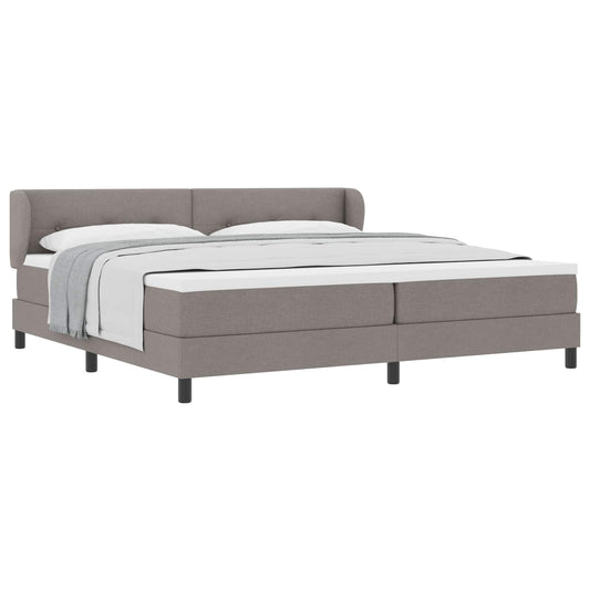 vidaXL Κρεβάτι με ελατήρια με κεφαλάρι Taupe 200 x 200 cm ύφασμα