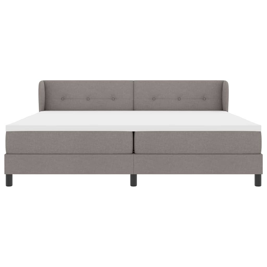 vidaXL Κρεβάτι με ελατήρια με κεφαλάρι Taupe 200 x 200 cm ύφασμα